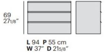 Bolzan Letti Комод из дерева и ткани с тремя ящиками Oikos sun-id-1388891 - Вид №2