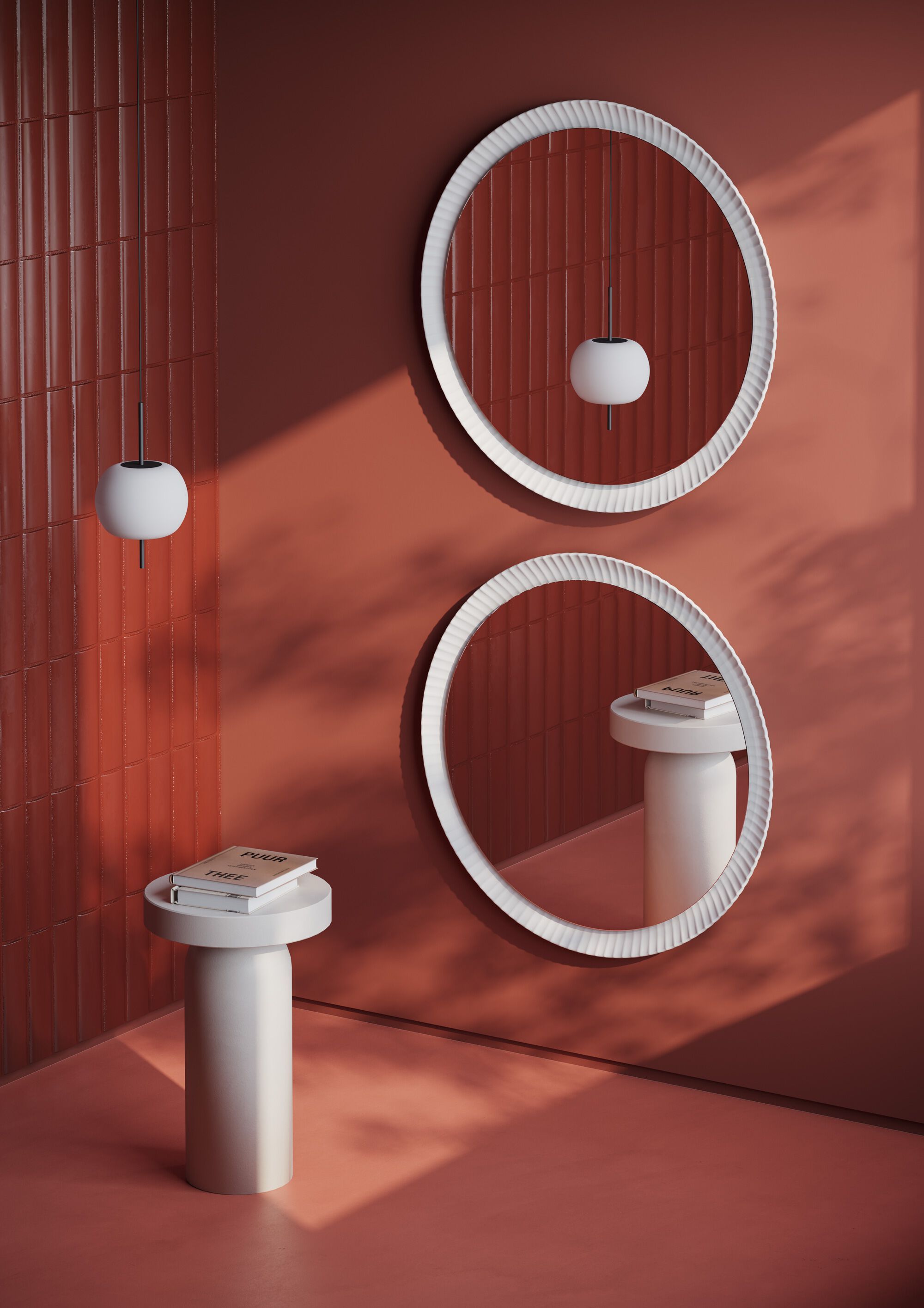 Настенное зеркало со встроенным освещением и керамической рамкой ArtCeram LORD ARCH-00144839