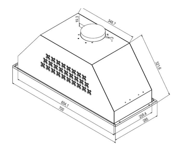 9008317 Вытяжка полновстраиваемая DeLonghi COSETTA 710 BB белый/белый STDN-0081434 - Вид №10