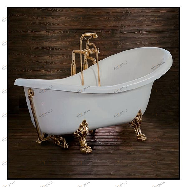 Ванна Akcjum Rectime 175 WR-01-01-BR овальная белая с золотыми ножками WR0101BR