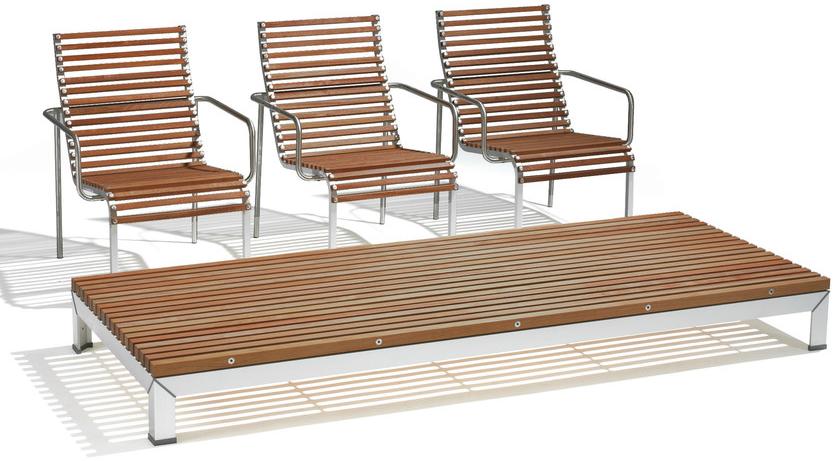 Extremis Низкий прямоугольный деревянный столик для сада Extempore sun-id-1472849 - Вид №1