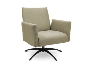 Тканевое вращающееся кресло с подлокотниками