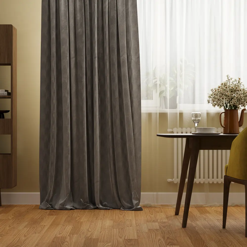 Штора на ленте Inspire Tlase 160x280 см цвет серый 83562103 STLM-2057735 