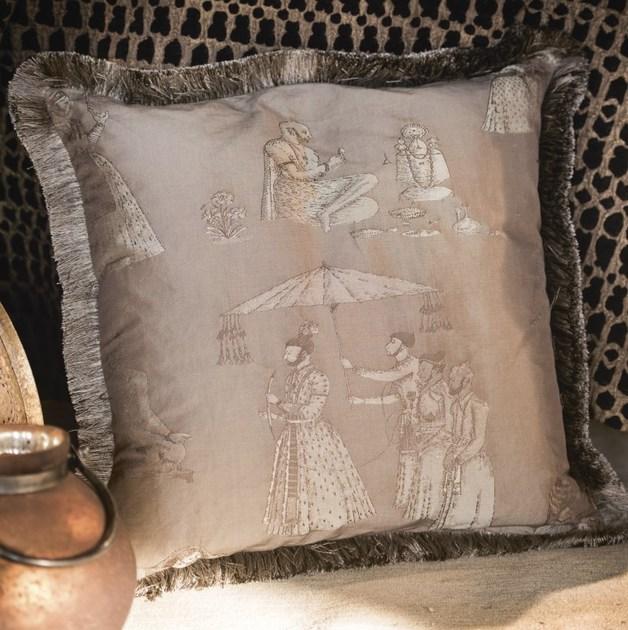 KOHRO Жаккардовая ткань из хлопка и шелка с графическими мотивами Darshan Kr043673 - Вид №3