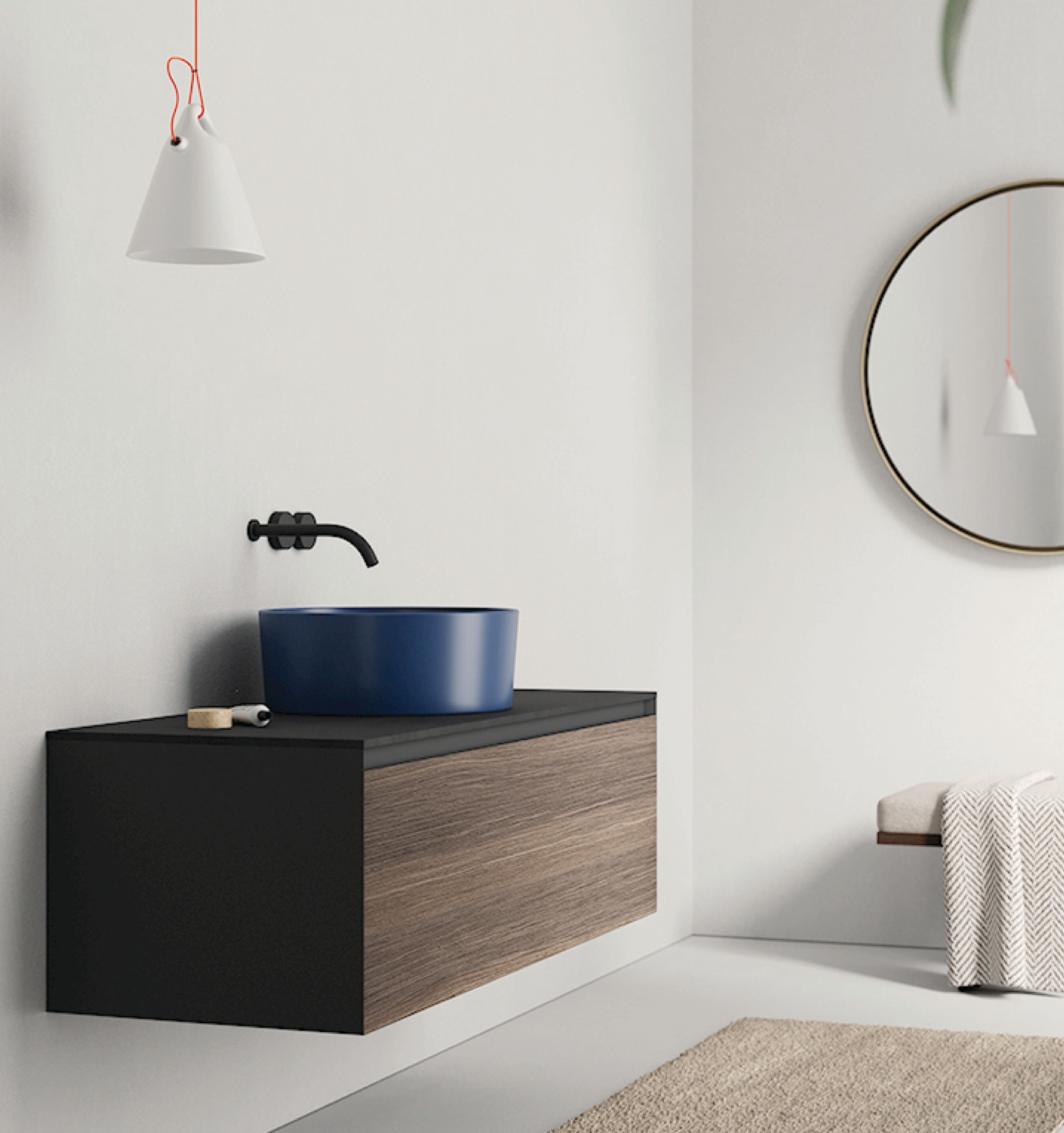 МДФ подвесной шкаф для умывальника с ящиком Nic Belt ARCH-00018349 - Вид №1