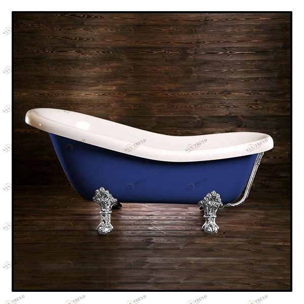 Ванна Akcjum Rectime 175 WR-01-05-Ch-C овальная синяя с хромированными ножками WR0105CHC