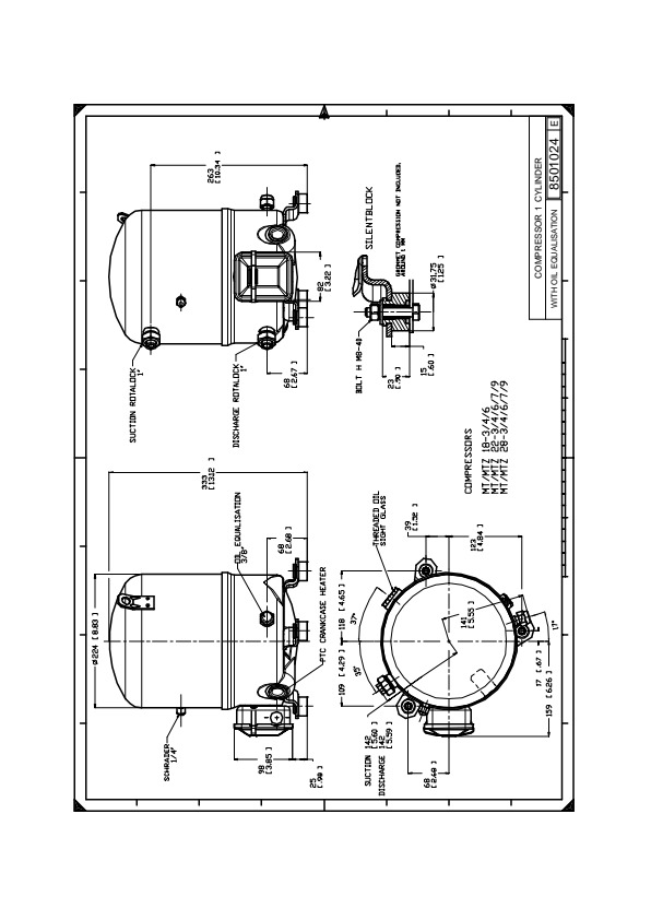 Danfoss MT/MTZ — Герметичные поршневые компрессоры MT80-4V Компрессор MT80-4VI  - Вид №3