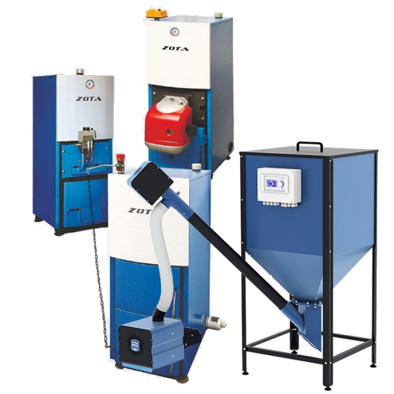 Твердотопливный водогрейный стальной котёл ZOTA Mix 20 MIX20 - Вид №1