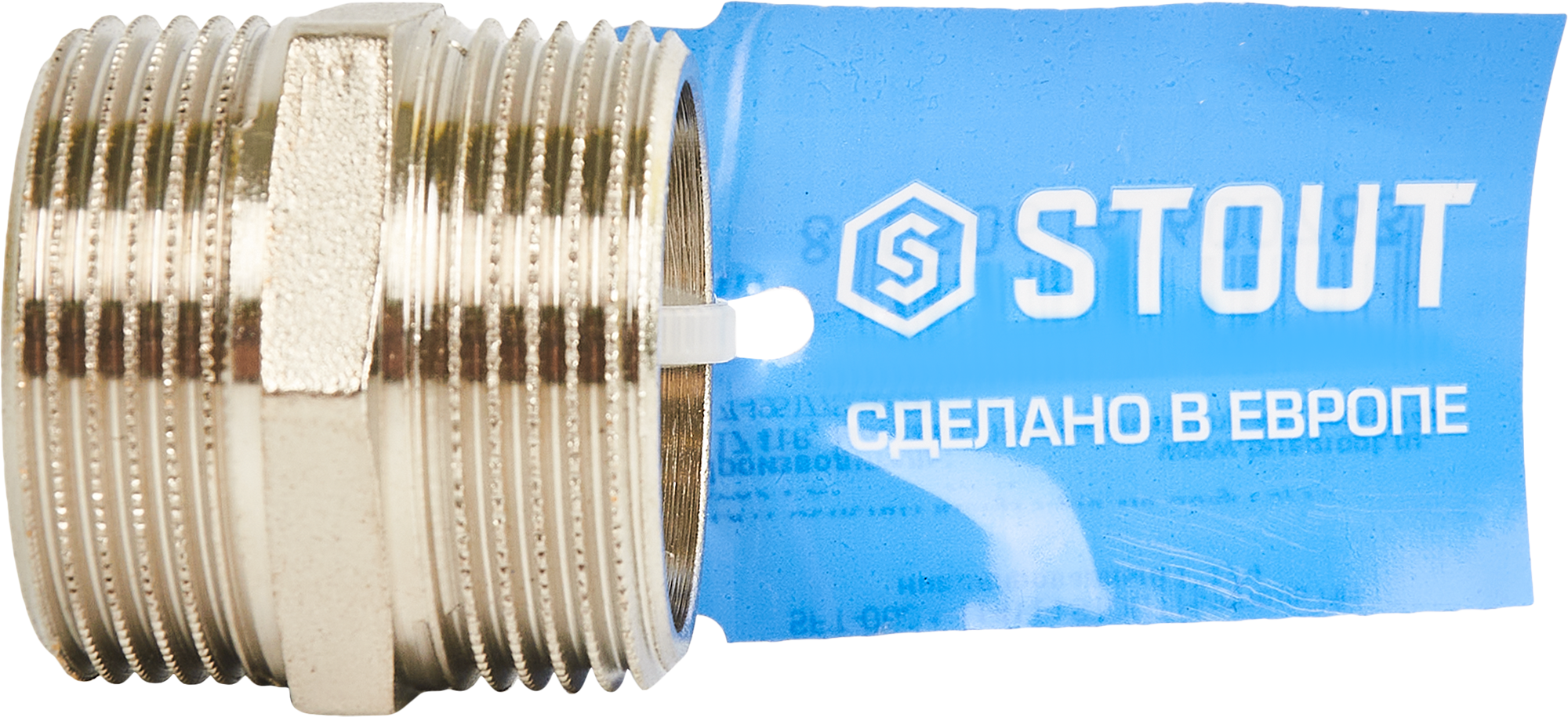 Ниппель STOUT 1½" наружная резьба из никелированной латуни 82238828 STLM-0022631 - Вид №3