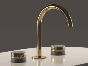 Металлический смеситель для раковины с 3 отверстиями с отдельными розетками