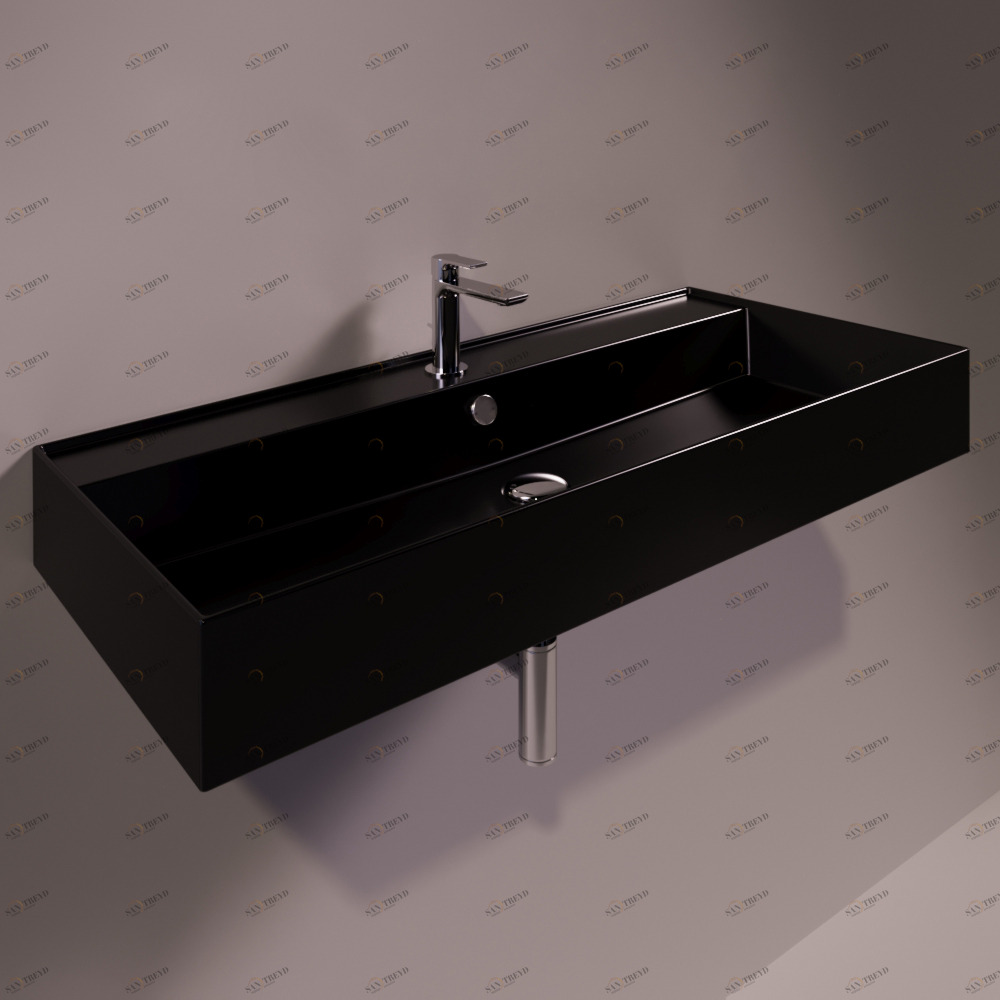 AG101NERO Подвесная раковина настенная прямоугольная Simas Agile черная