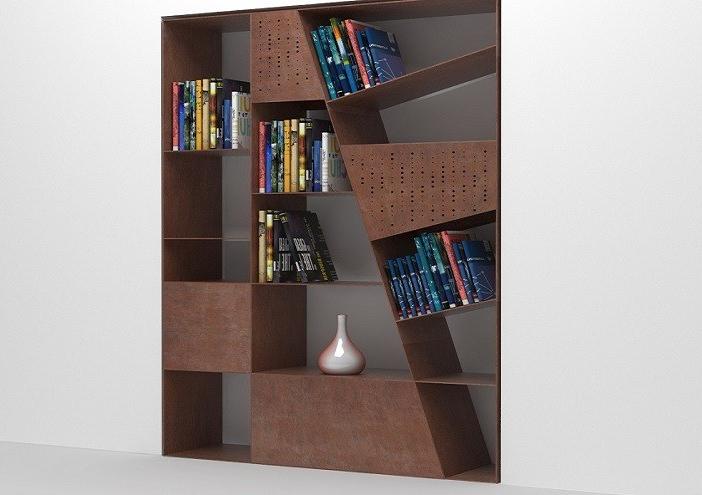 TrackDesign Двусторонний открытый книжный шкаф из стали Corten ™  Ar0889  - Вид №2