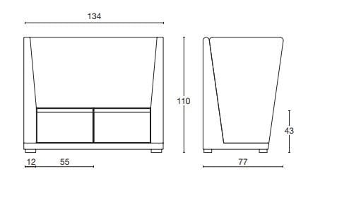 2-местный тканевый диван с высокой спинкой Diemme Circuit ARCH-00111065 - Вид №6