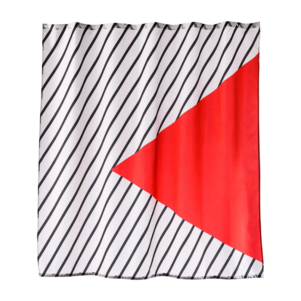 Штора для ванны Moroshka Memphis 180x200 см полиэстер цвет белый/красный STLM-2058758 - Вид №1