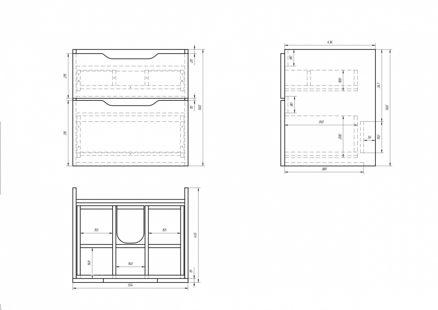 99.0007 Тумба под раковину Dreja Q - Вид №1