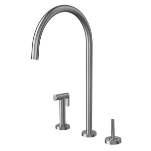 01546570 Кухонный настольный смеситель с джойстиком и боковым душем из матового графита Docol MIX&MATCH