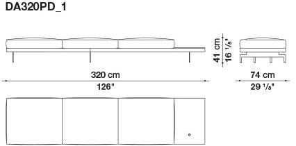B&B Italia 3-х местный тканевый диван с шезлонгом Dock sun-id-1355318 - Вид №115