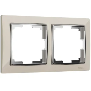 Рамка для розетки Werkel Snabb 2 поста цвет слоновая кость/хром 85539945 STLM-2132328