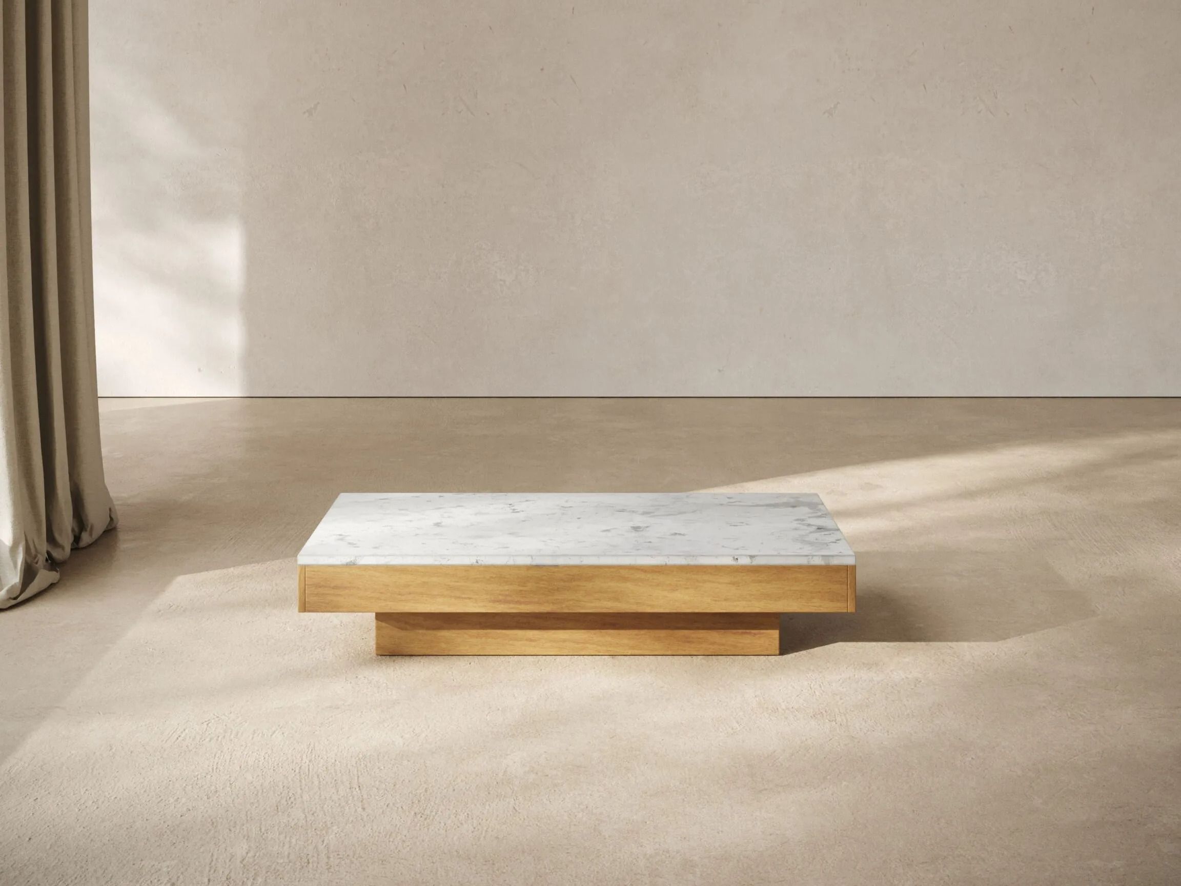 Низкий прямоугольный журнальный столик из дуба и мрамора Serax Rudolph ARCH-00024521 - Вид №8