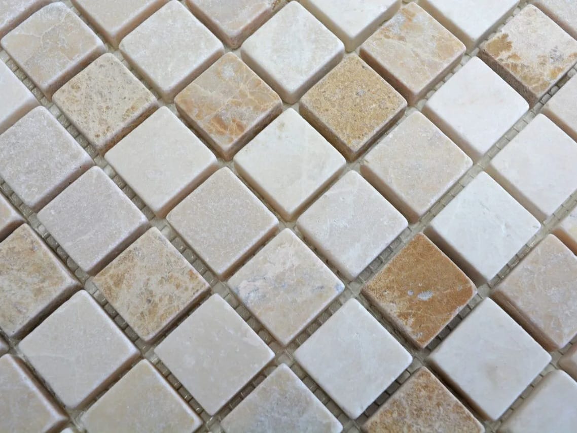 Мраморная мозаика Botticino и Emperador Mosaix ARCH-00032518