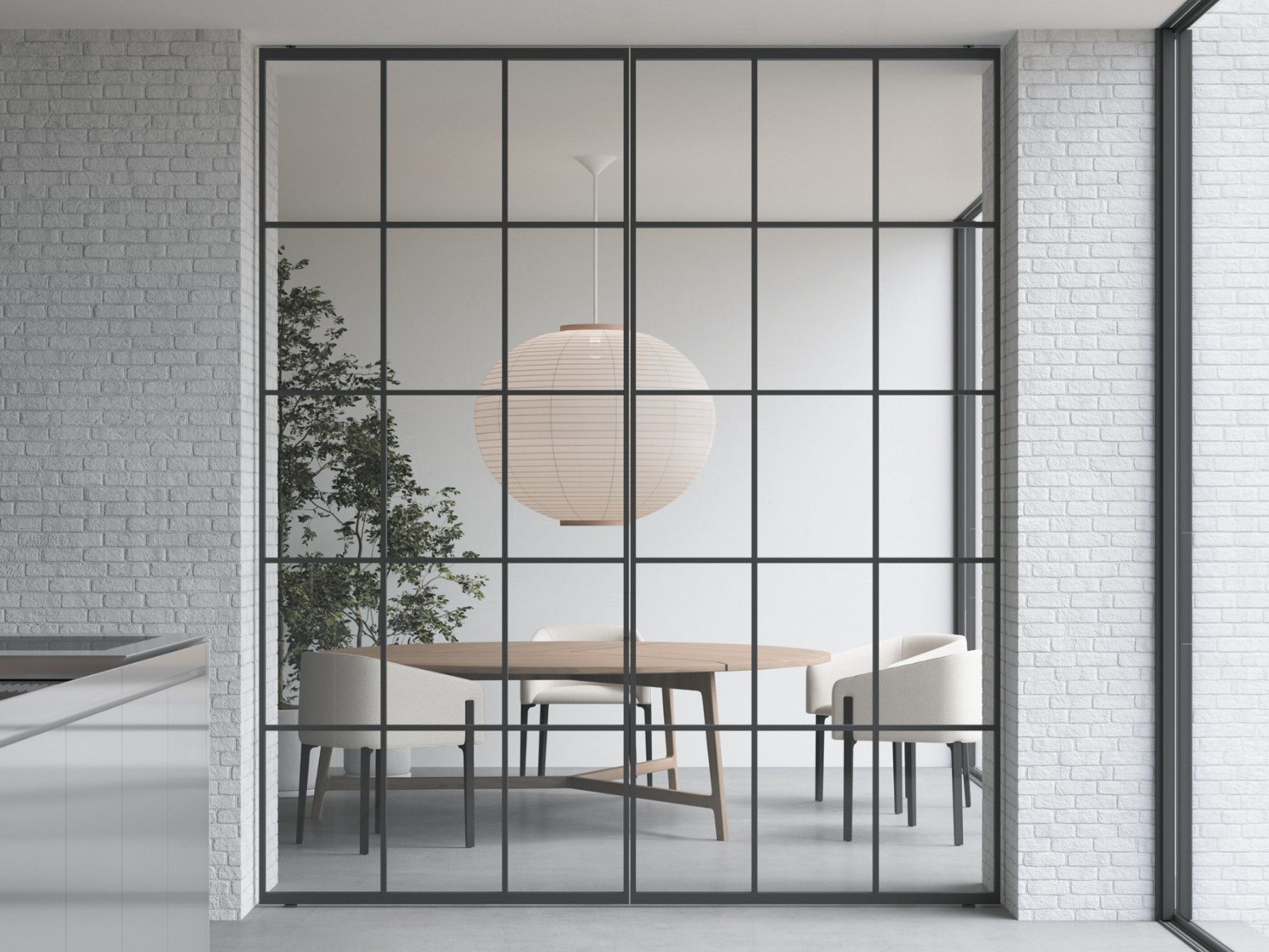 Стеклянная висячая дверь ADL мастерская ARCH-00069711 - Вид №1