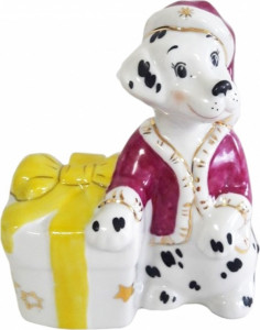 10631305 Дулевский фарфор Скульптура "Собака с подарком" Фарфор