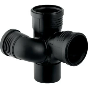 GEBERIT 390.563.14.1 Крестовина Geberit Silent-PP, правая со смещенным впуском и дополнительным отводом 87,5°