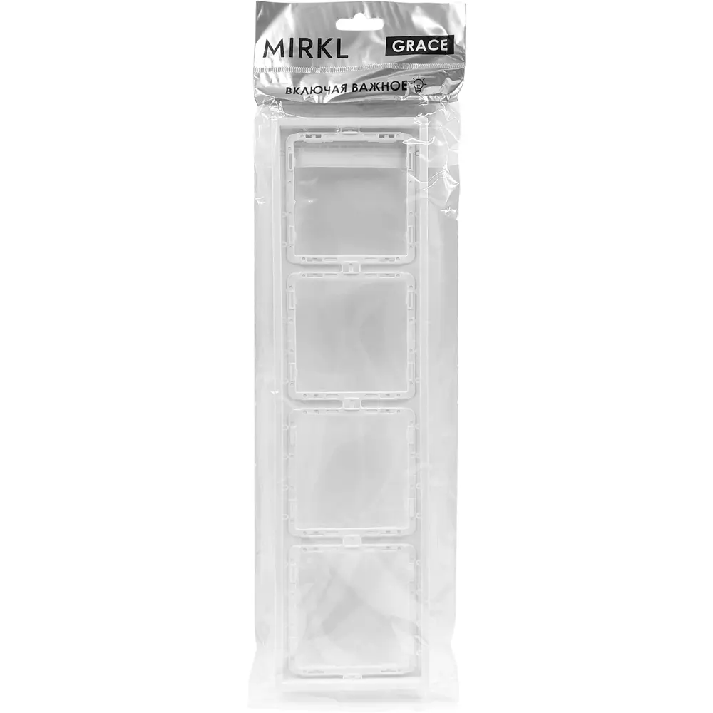 Рамка Mirkl Grace для розеток и выключателей — 4 поста, белая 89393862 STLM-1544847 - Вид №4