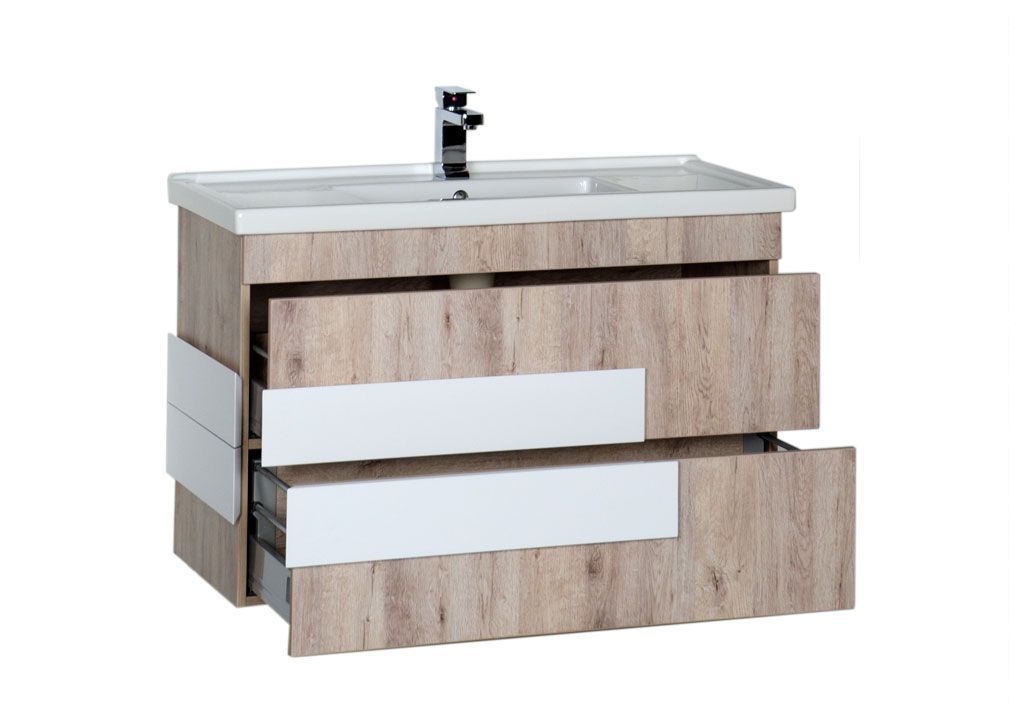 Тумба с раковиной Aquanet Мадейра 100 дуб кантри 0018307200182325 - Вид №2