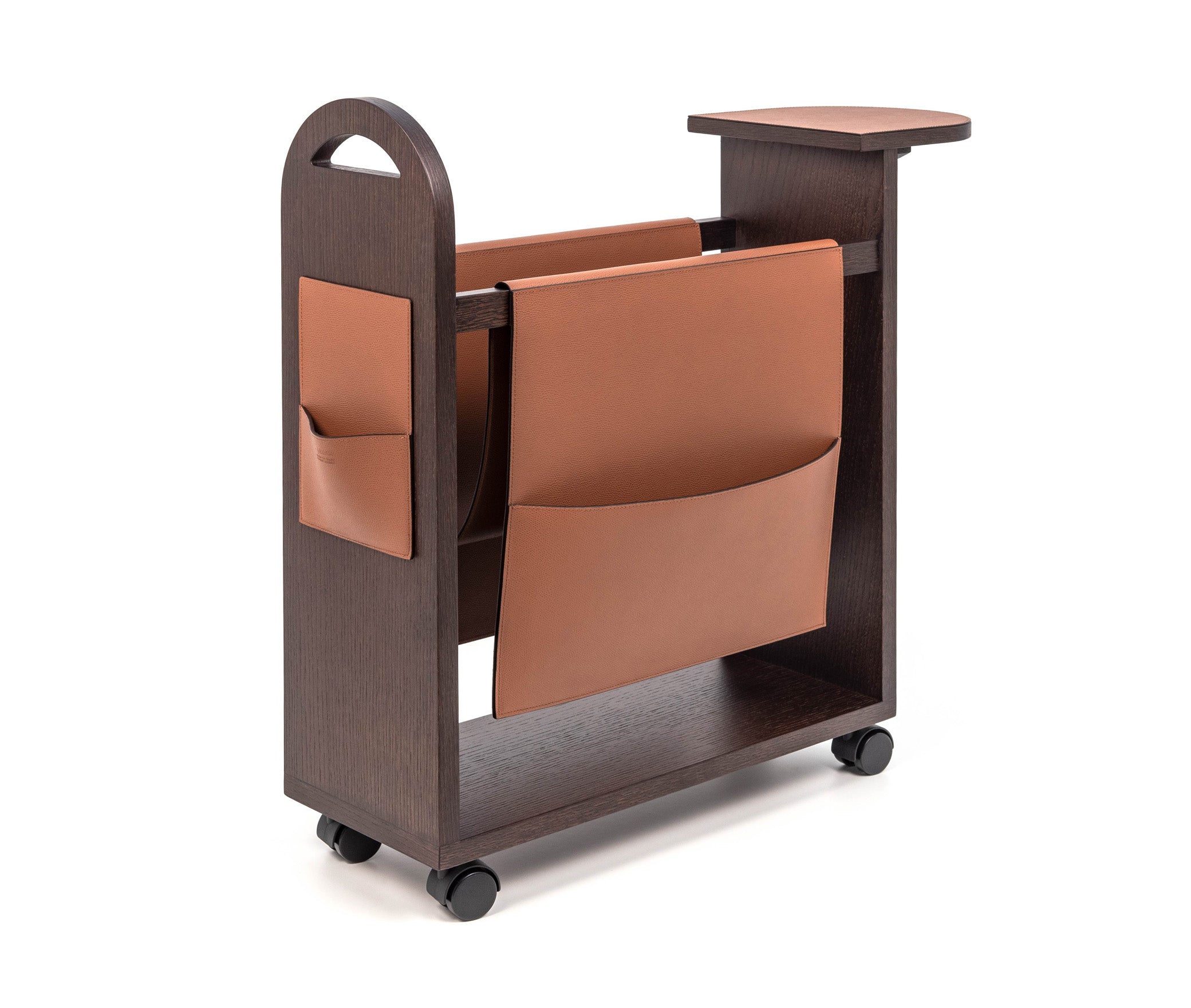 Полка для журналов Tata - 67,5X21,5XH62,5 см / зернистая кожа_белый Pinetti 00.0151.029.000