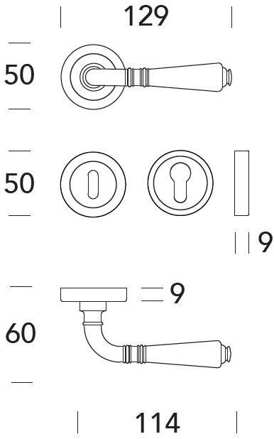 Reguitti Ручка из латуни на розетке Ginevra A040mr00635 - Вид №5