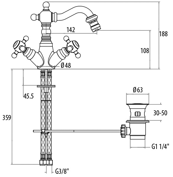1235012C0cr Смеситель Gattoni Vivaldi Santreyd - Вид №1