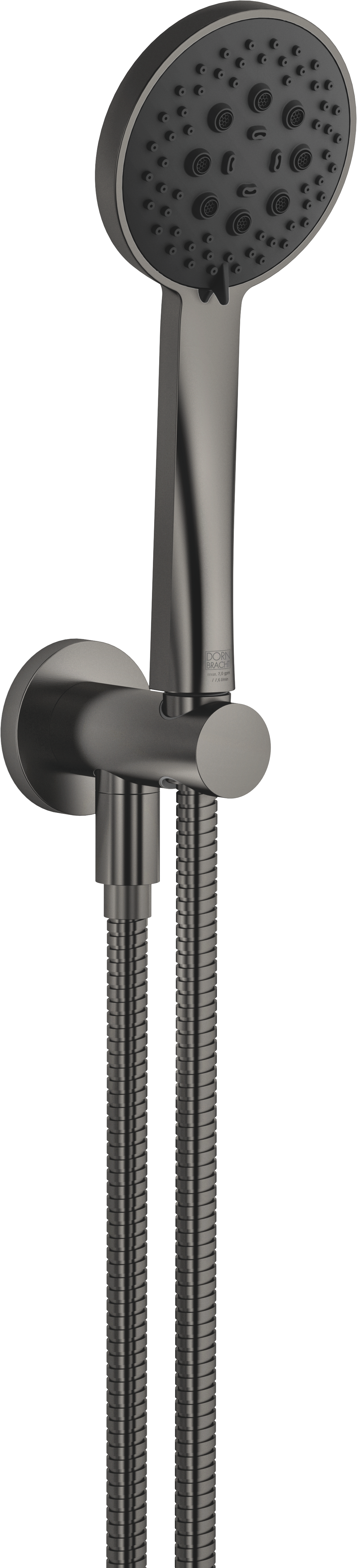 Ручной душевой набор со встроенным держателем для душа - матовая темная платина