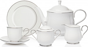 10665766 Lenox Сервиз чайный Lenox "Ханна,платиновый кант" на 6 персон 21 предмет Фарфор, Керамика