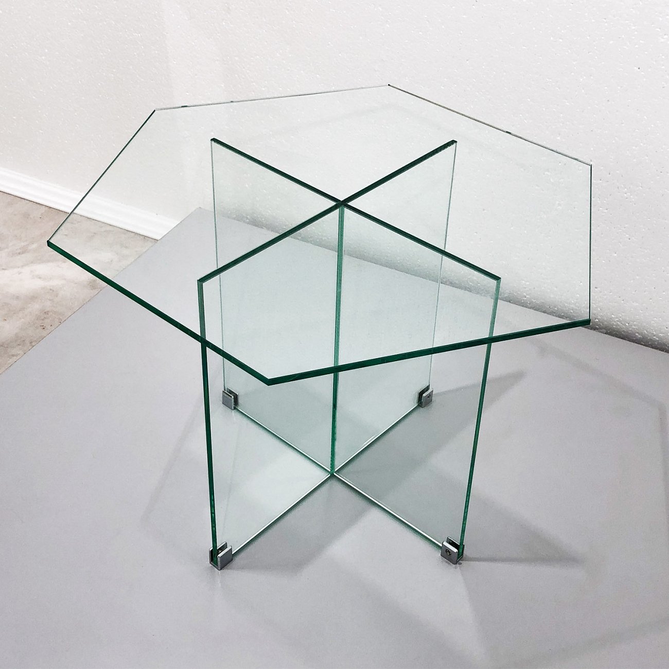 Журнальный столик стеклянный шестигранный 60 см "Изи" GRAUM  304082 Прозрачный  - Вид №7