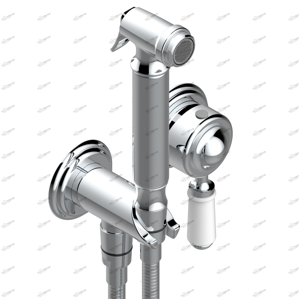 G47-5840/MBG Комплект для душа, включающий смеситель, армированный шланг 1 м 25 см, ручной душ с курковым распылителем, выход из стены и предохранительный запорный клапан Thg-paris Vendôme Хром G47 5840/MBG A02 CAT.A