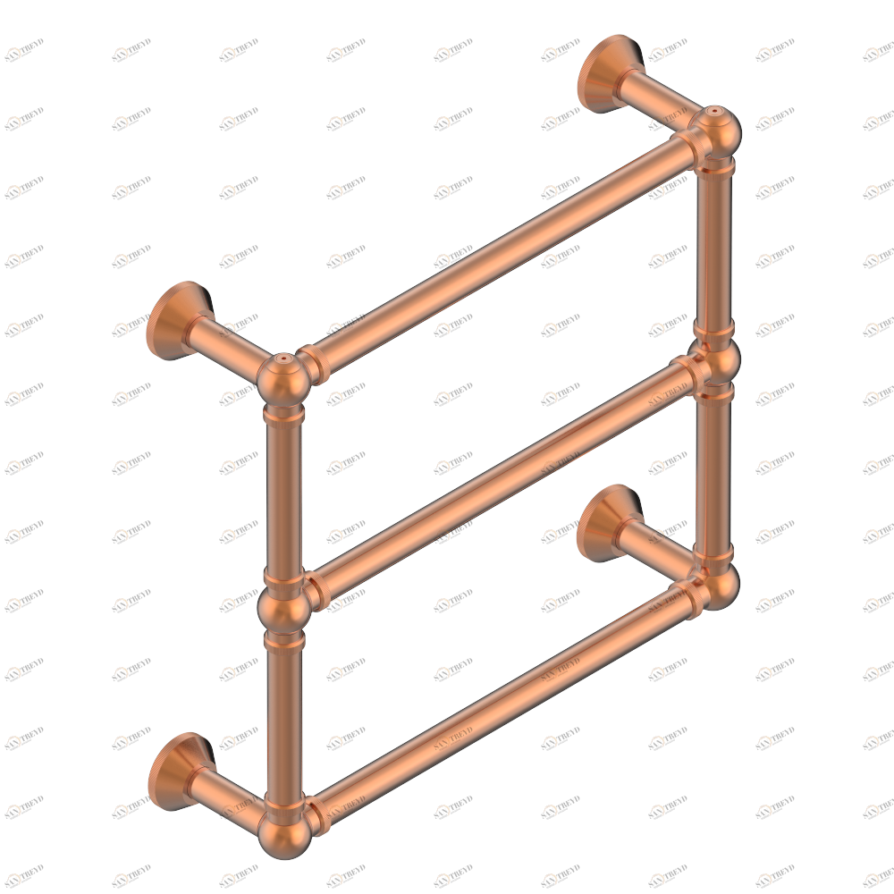 B6A-TWK3E Полотенцесушитель Традиционный рифленый, 3 перекладины, 623 мм x 573 мм, электрический Thg-paris Sèche-serviettes Traditionnel Matt blush PVD B6A-TWK3E CAT.F
