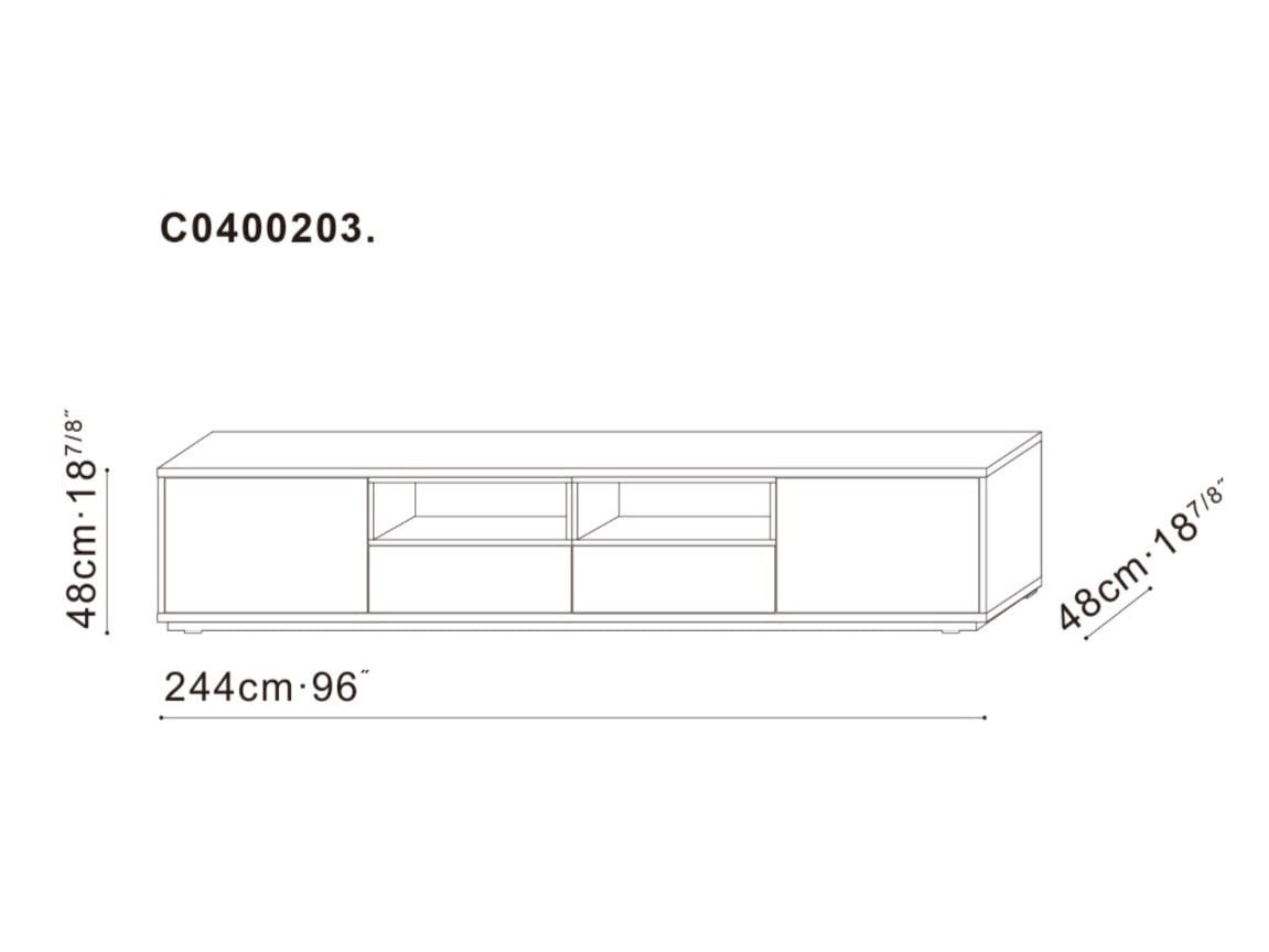 Деревянный шкаф для телевизора с ящиками CAMERICH Pixel ARCH-00107114 - Вид №3