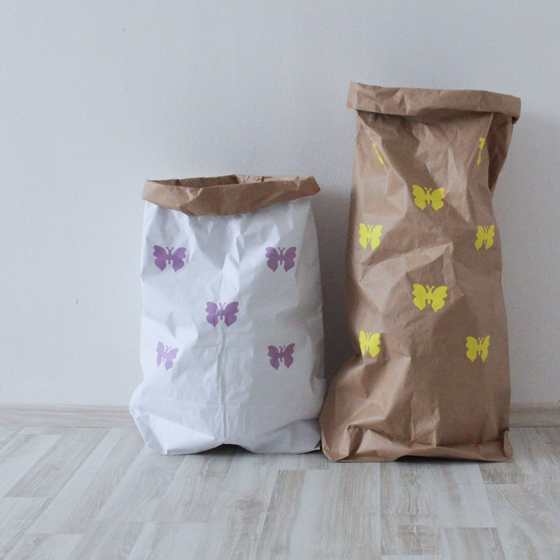 Эко-мешок для игрушек Small Butterflies из крафт бумаги VAMVIGVAM  282000 Белый;бежевый Santreyd  - Вид №3