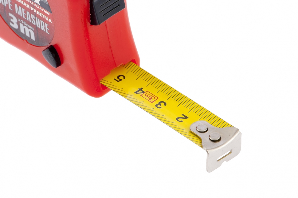Рулетка Double fixation 3мх16мм обрезиненный корпус, двойная плавная фиксация Matrix 8206 - Вид №2
