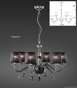 Italamp 346/5+5 Cri.nero/SW Stras Black люстра подвесная