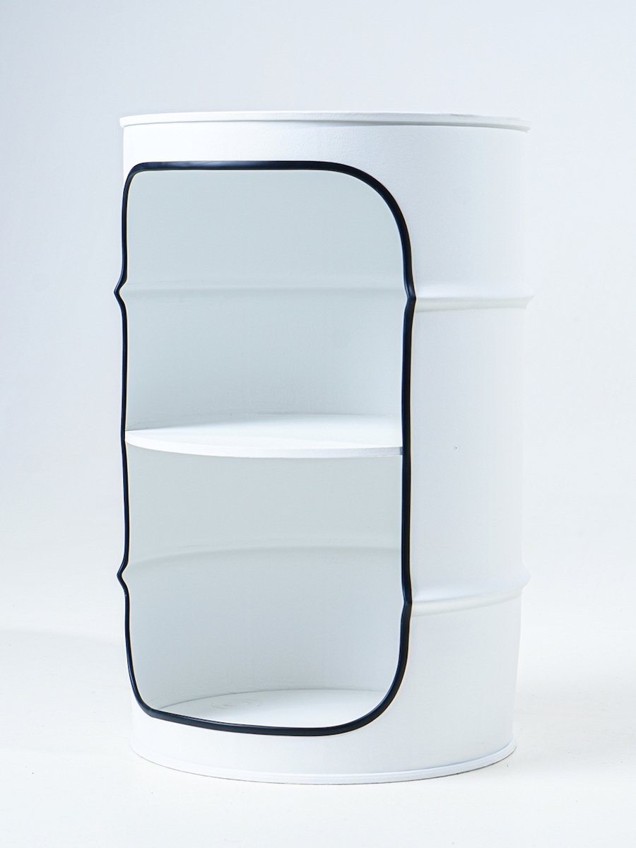 Бочка-шкаф декоративная металлическая белая Xe White STARBARREL  00-3895257 Белый  - Вид №1