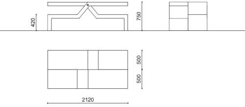 Metalco Модульная скамья из реконструированного камня без спинки sun-id-1511807 - Вид №3