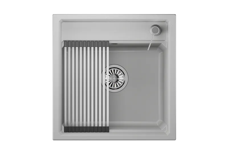 KS-5002, АРКТИК (БЕЛЫЙ) кухонная мойка, кварц GRANULA Kitchen Space 5002-ST303 - Вид №1