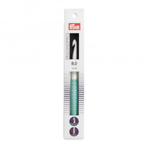 218490 Для вязания Крючок для вязания пластик d 8.0 мм 17 см 1 шт в картонной упаковке . PRYM Ergonomics