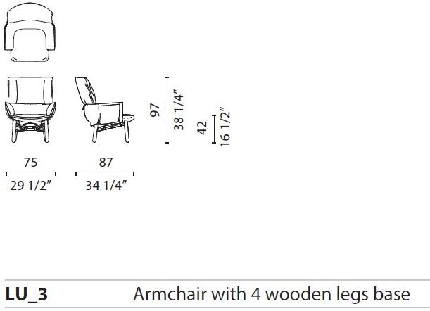 Cappellini Кресло со съемным чехлом на деревянной основе Lud’o lounge sun-id-1487184 - Вид №9