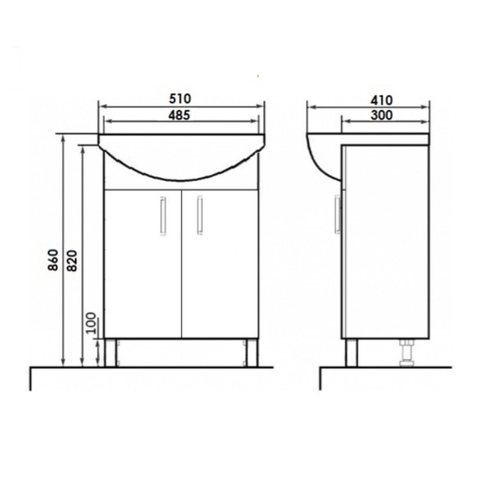 Тумба напольная Роса 50 см, цвет бордовый Хром ORANGE sun-id-1517337 - Вид №1