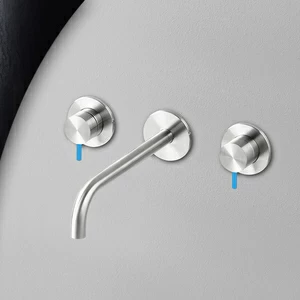 Смеситель для раковины сталь глянцевая с синей ручкой Toki Radomonte TKI29LCIL26