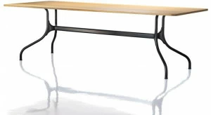 Magis Прямоугольный обеденный стол из алюминия и дерева Milà