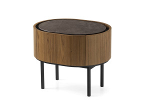 Тумбочка из дерева и стекла